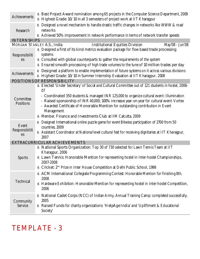 achievements in resume sample
