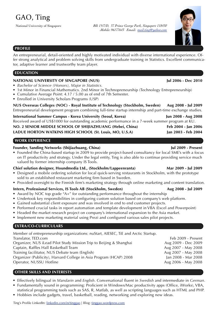 German resume template