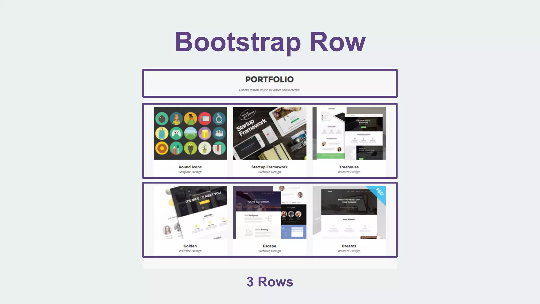 Bootstrap Row
3 Rows
 