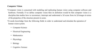 COMPUTER VISION- ARTIFICIAL INTELLIGENCE | PPTX