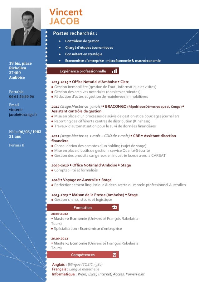 cv exle cv vincent jacob cv exle cv vincent jacob