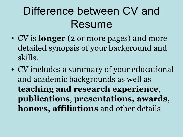 Differences between resume cv biodata