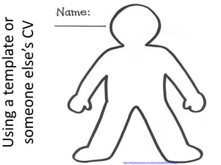 Using a template or
someone else’s CV




                      http://img.docstoccdn.com/thumb/orig/9414130.png
 