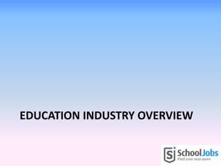 EDUCATION INDUSTRY OVERVIEW
 