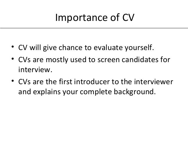importance of a resumes