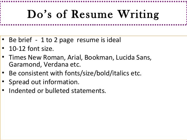 resume writting