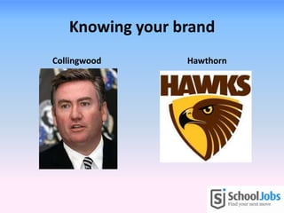 Knowing your brand
Collingwood Hawthorn
 