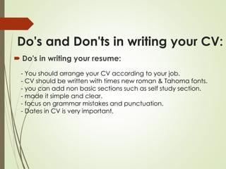 Cv writing session | PPTX