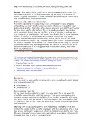 Cv writing workshop | DOC