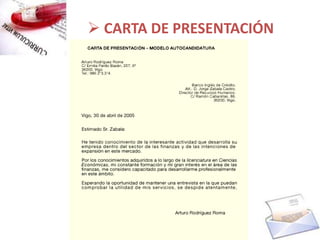  CARTA DE PRESENTACIÓN
 