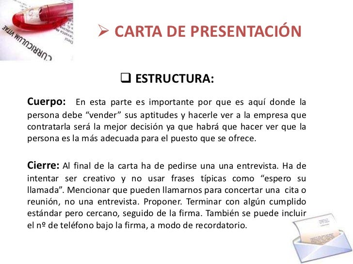 Cv y carta de presentación