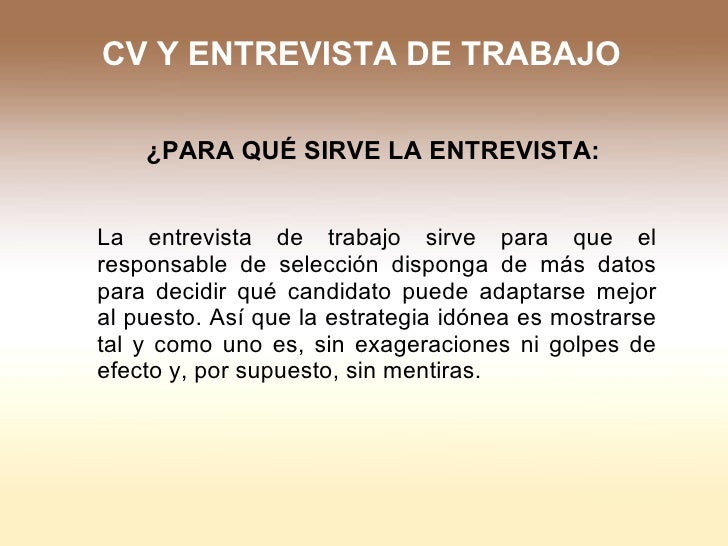 Cv y entrevista de trabajo rai