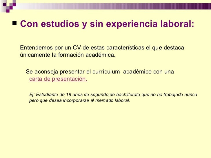 curriculum vitae sin experiencia laboral 18 a�os ejemplos