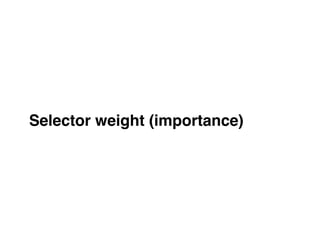Selector weight (importance)
 