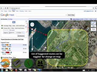 List of Suggested routes can be toggled  for change on map