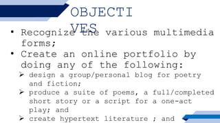 Creative Writing Module 7 - Online Portfolio | PPTX