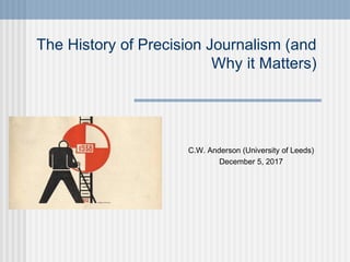 The History of Precision Journalism (and
Why it Matters)
C.W. Anderson (University of Leeds)
December 5, 2017
 