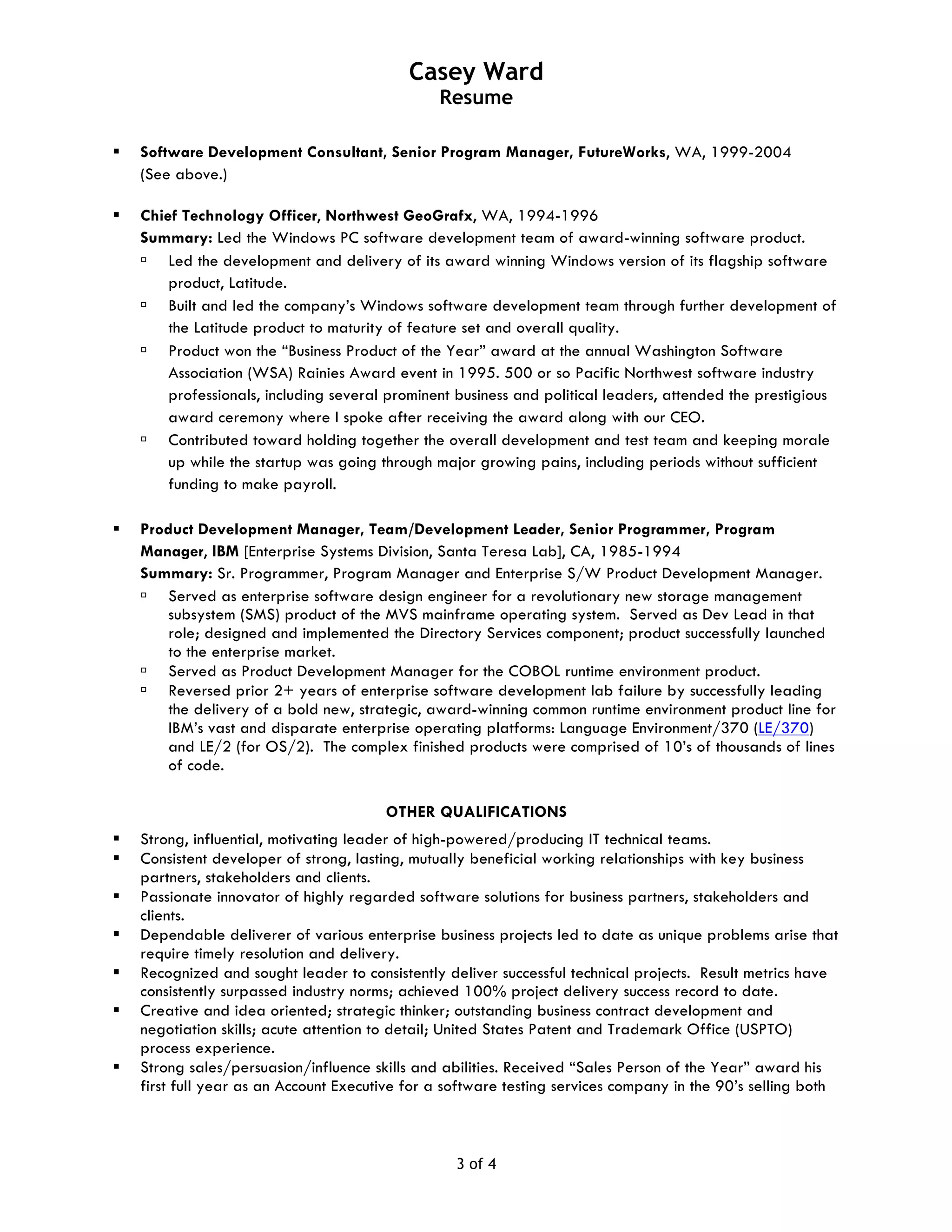 C Ward Resume Principal TPM - C Ward Resume Principal TPM TDM 3 2048