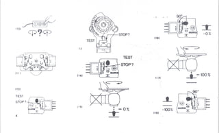 ...r1CD@
& LJ, @ :t=
(10)
CP?CP eo ! auina = 0"Z STOP?
116)
TE"T
13 §
U:r.N..
.----
TEST
STOP?
.(14) l I (
It r ____-100"
----
I 
(12)
TEST
(X III I i..
STOP?)[I=. n".
(15) .
. -OYe =100%
:t: (18)
4
 