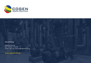 Hans Korteweg
Executive Director
Tel.: +32 (0)2 772 82 90
E-mail: executive_director@cogenworld.org
www.cogenworld.org
 