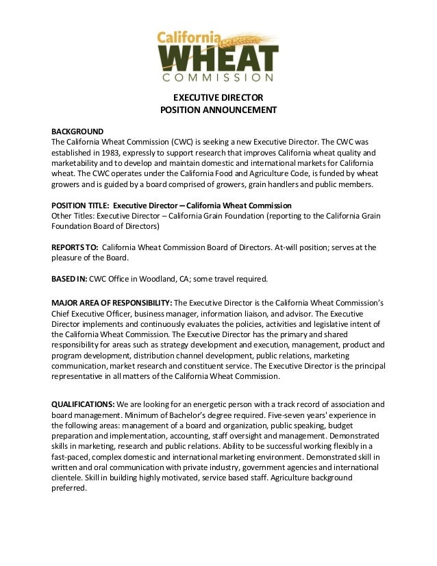 CWC Executive Director job announcement