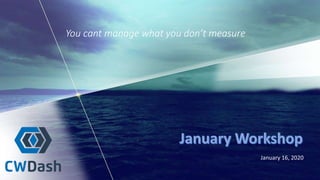 January 16, 2020
You cant manage what you don’t measure
 