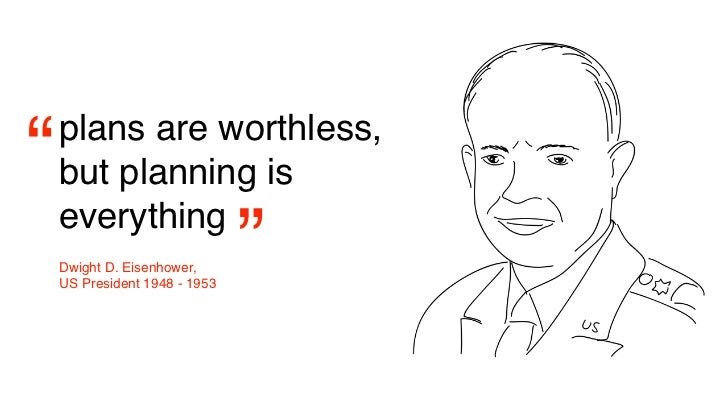 “   plans are worthless,    but planning is    everything    Dwight D. Eisenhower,    US President 1948 - 1953            ...
