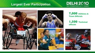 Largest Ever Participation

                             7,000 Athletes &
                             Team Officials


                             1,500       Technical
                             officials




                                                     3
 