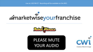 PLEASE MUTE
YOUR AUDIO
Live at 2:00 PM ET. Recording will be available on the ROC.
 