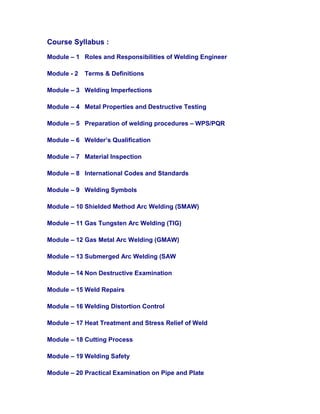 CWI Certified Welding Inspector course | PDF