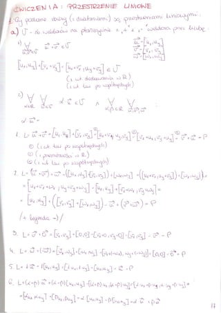 Algebra - przestrzenie liniowe