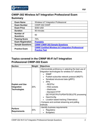 Cwip Notes Format CWNP CWIIP-302 Questions And Practice Test Study Guide | PDF