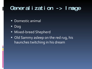 Generalization -> Image Domestic animal Dog  Mixed-breed Shepherd Old Sammy asleep on the red rug, his haunches twitching in his dream 