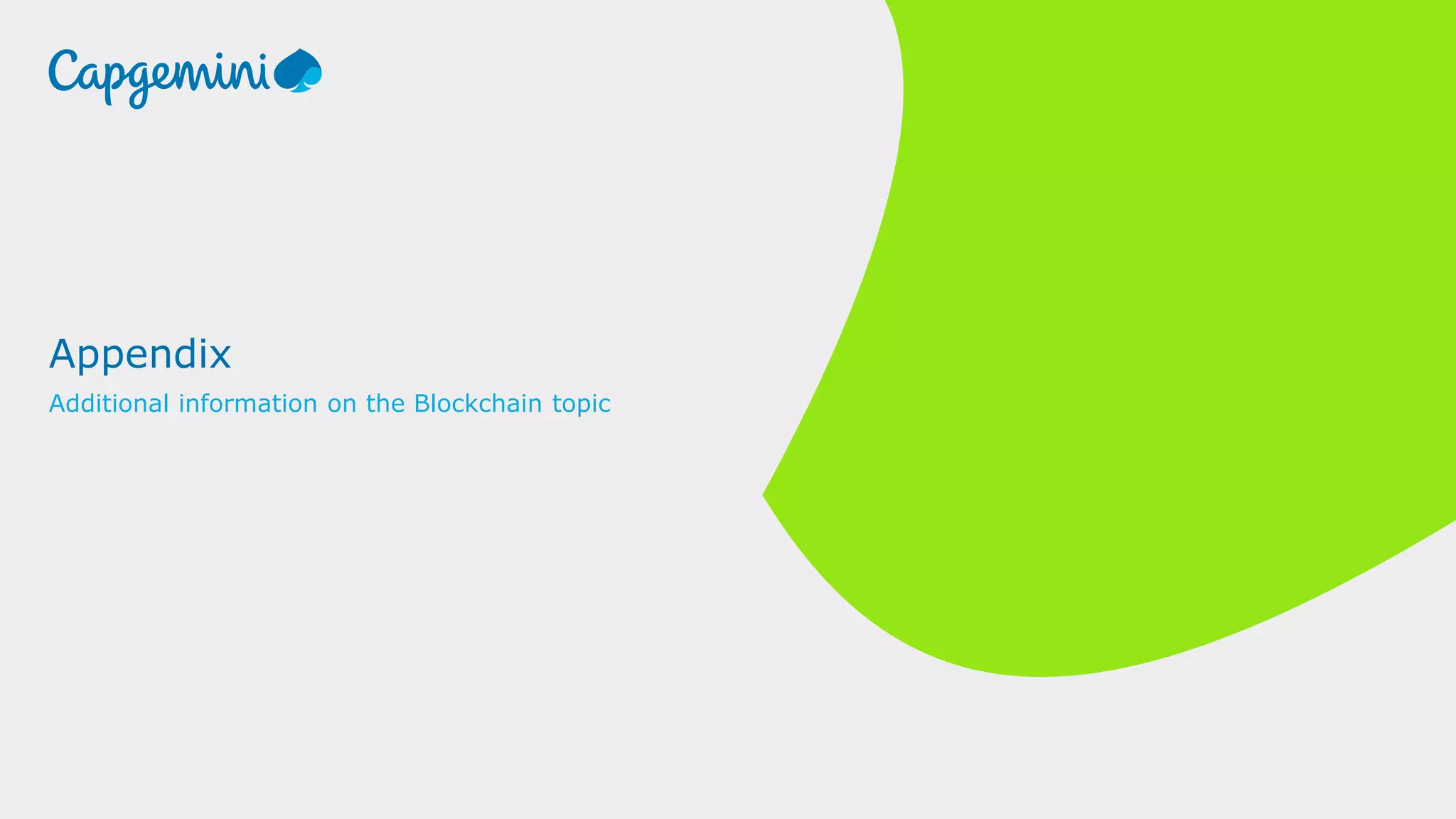 Appendix
Additional information on the Blockchain topic
 