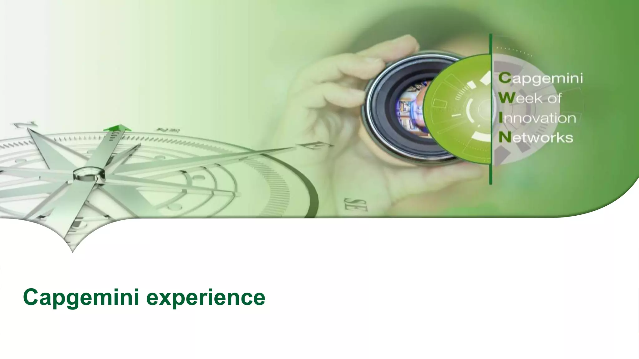 Session’s Title | Date
Copyright © 2017 Capgemini and Sogeti. All rights reserved. 14
Capgemini experience
 