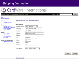 Shipping Destination
 