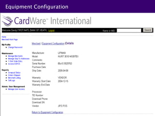 Equipment Configuration
 