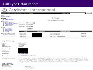 Call Type Detail Report
 