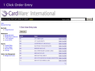 1 Click Order Entry
 