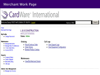 Merchant Work Page
 