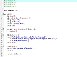 C++ with student management system project | PPT