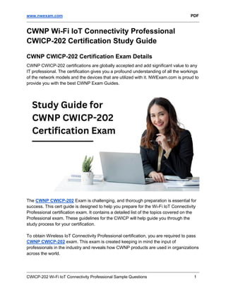 Cwip Notes Format Latest CWNP CWICP-202 Certification Study Guide | PDF
