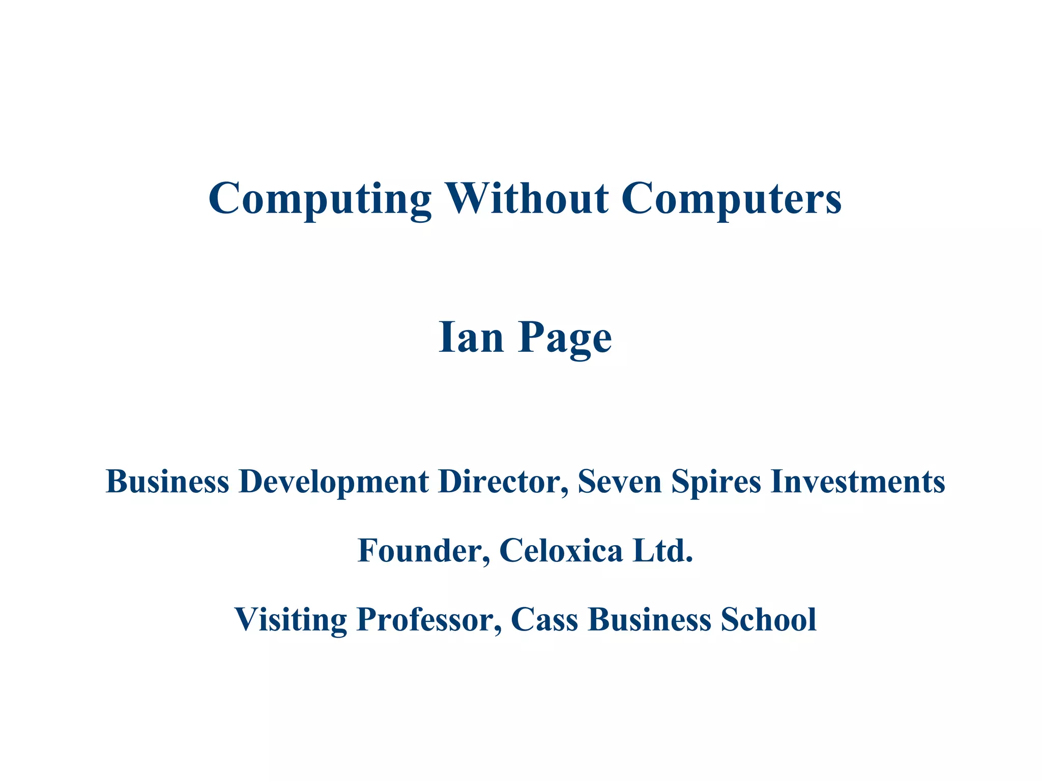 Computing Without Computers - Oct08 | PPT