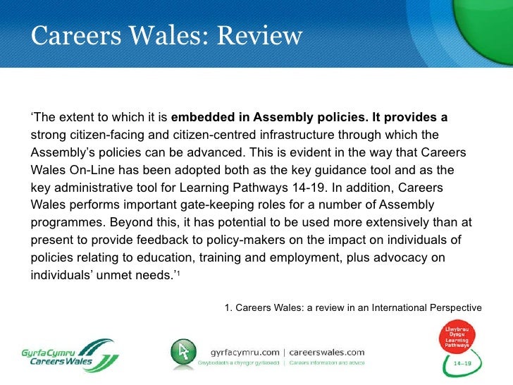 Careers Wales Online Presentation Jan 2010