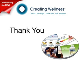 Be Fit. Eat Right. Think Well. Get Adjusted




Thank You
 