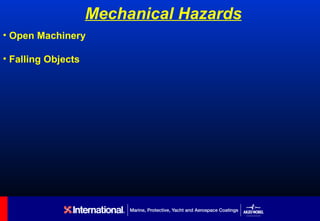 Mechanical Hazards
• Open Machinery

• Falling Objects
 