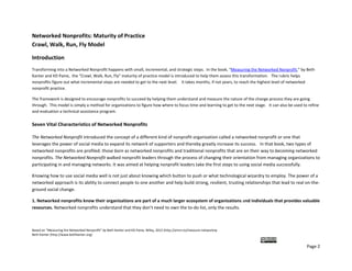 Networked Nonprofits: Maturity of Practice 
Crawl, Walk, Run, Fly Model 

Introduction 
Transforming into a Networked Nonp...