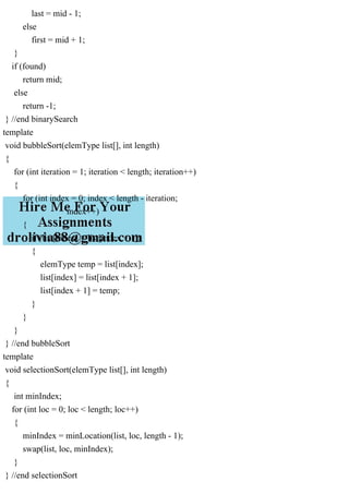 c++Write a program to test the selection sort algorithm for array-.pdf