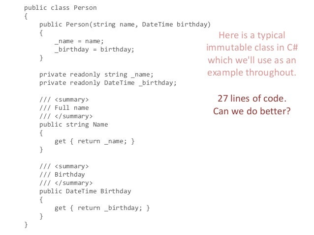 How to write immutable class