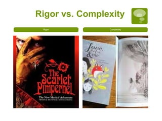 Rigor vs. Complexity
Rigor Complexity
 